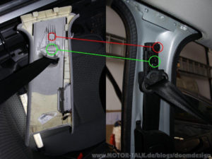 Demontage der B-Säule am Audi A6 4F 3